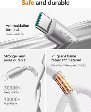 Cable USB-C a Lightning 30W Carga Rápida 1.2 m Compatible iPhone