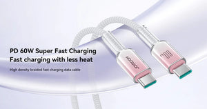 Cable USB-C a USB-C 60W Carga Rápida 1.2 m Blanco