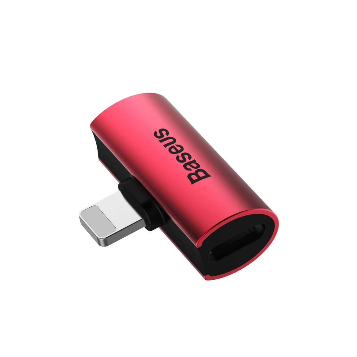 Adaptador Baseus Lightning Doble Puerto - Rojo