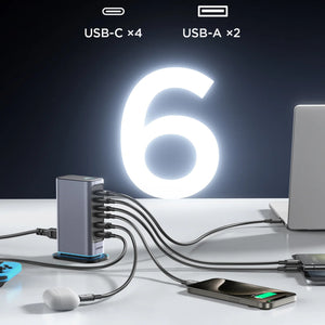 Estación de Carga Joyroom 6 Puertos 65W (3 USB-C + 2 USB)