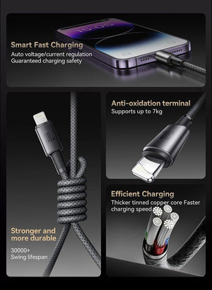 Cable USB-C a Lightning 30W Carga Rápida 1.2 m con Soporte – Joyroom