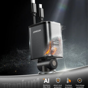 Cargador de Auto Joyroom Retráctil 4-en-1 USB-C Lightning Micro-USB