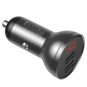 Cargador de Auto Baseus Dual USB 24W con Pantalla LED