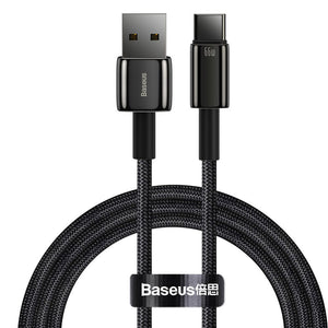 Cable USB-A a USB-C 66W / 100W Carga Rápida 1 m – Baseus Tungsten Gold