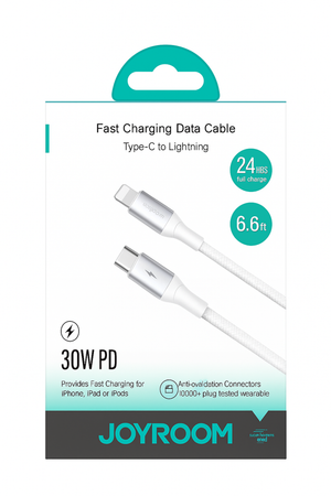 Cable USB-C a Lightning 30W Carga Rápida 2 m Blanco – Joyroom