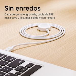 Cable de Carga Magnética Blanco para Reloj Inteligente – 1.2 m