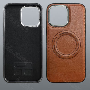 Carcasa Tipo Cuero para iPhone Color Café Protección Premium