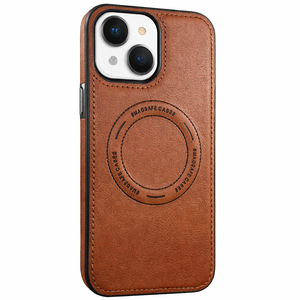 Carcasa Tipo Cuero para iPhone Color Café Protección Premium