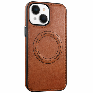 Carcasa Tipo Cuero para iPhone Color Café Protección Premium