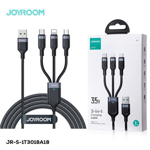 Cable 3 en 1 USB-A a Lightning / USB-C / Micro USB 3.5A Carga Rápida 1.2 m