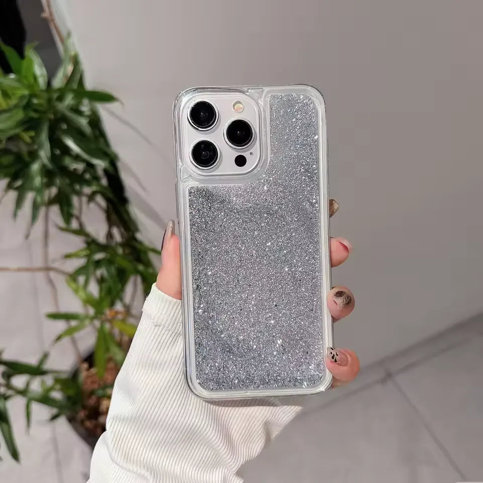 Carcasa Flexible Blanco Transparente con Brillo Plateado para iPhone 12 Mini – Style Edition