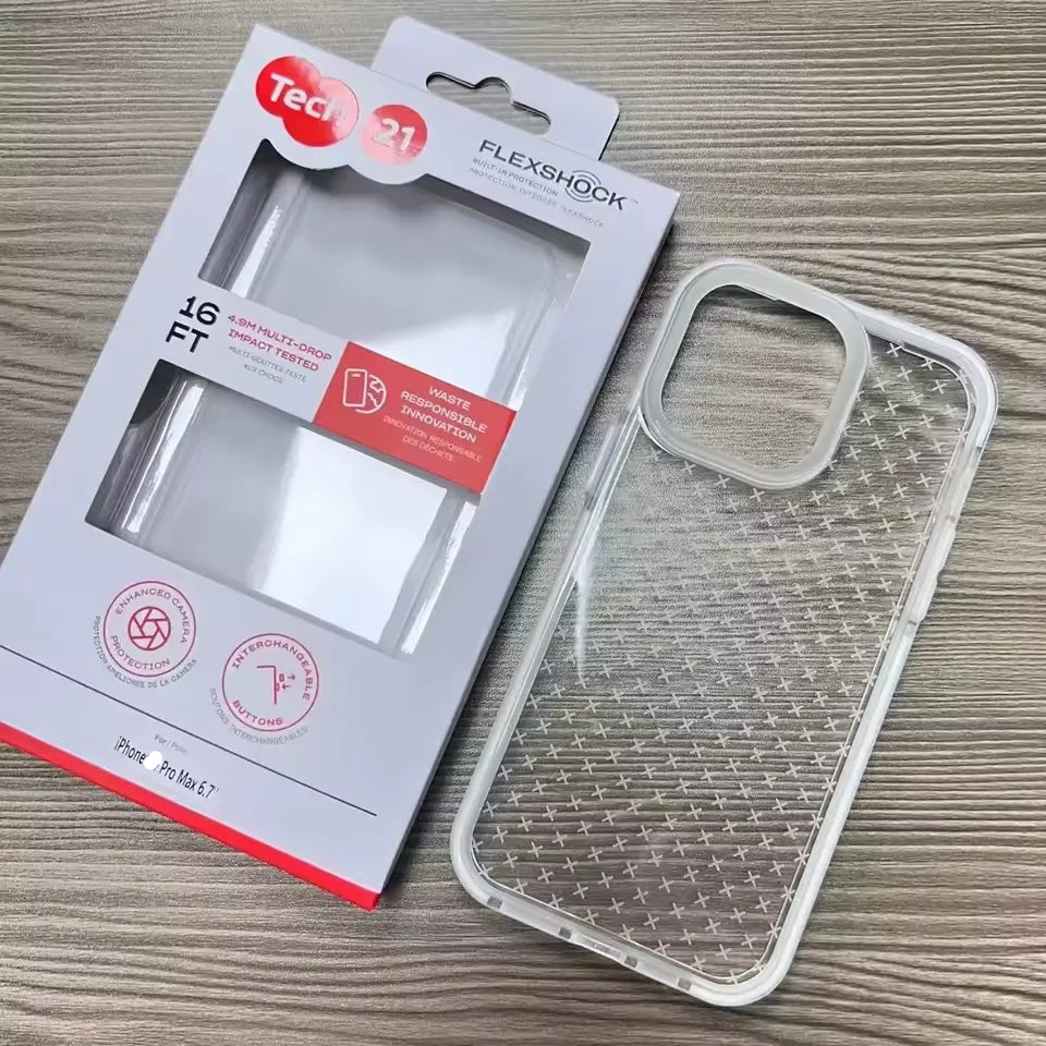 Carcasa Tech21 iPhone 12 Pro Max – Evocheck Blanca‑Transparente Slim
