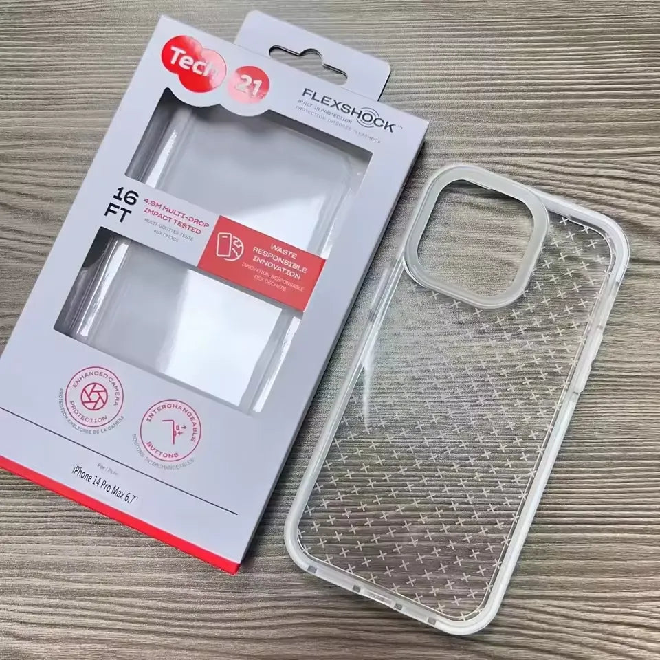 Carcasa Tech21 EvoCheck Blanca-Transparente para iPhone 12 / 12 Pro