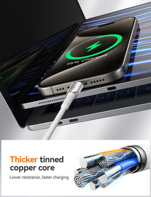 Cable USB-C a Lightning 30W Carga Rápida 1.2 m Compatible iPhone