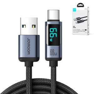 Cable USB-A a USB-C 66W con Pantalla LED Carga Rápida 1.2 m