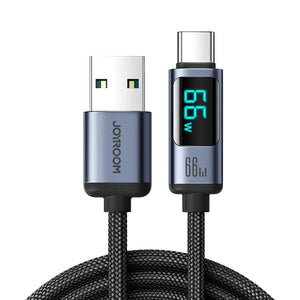 Cable USB-A a USB-C 66W con Pantalla LED Carga Rápida 1.2 m
