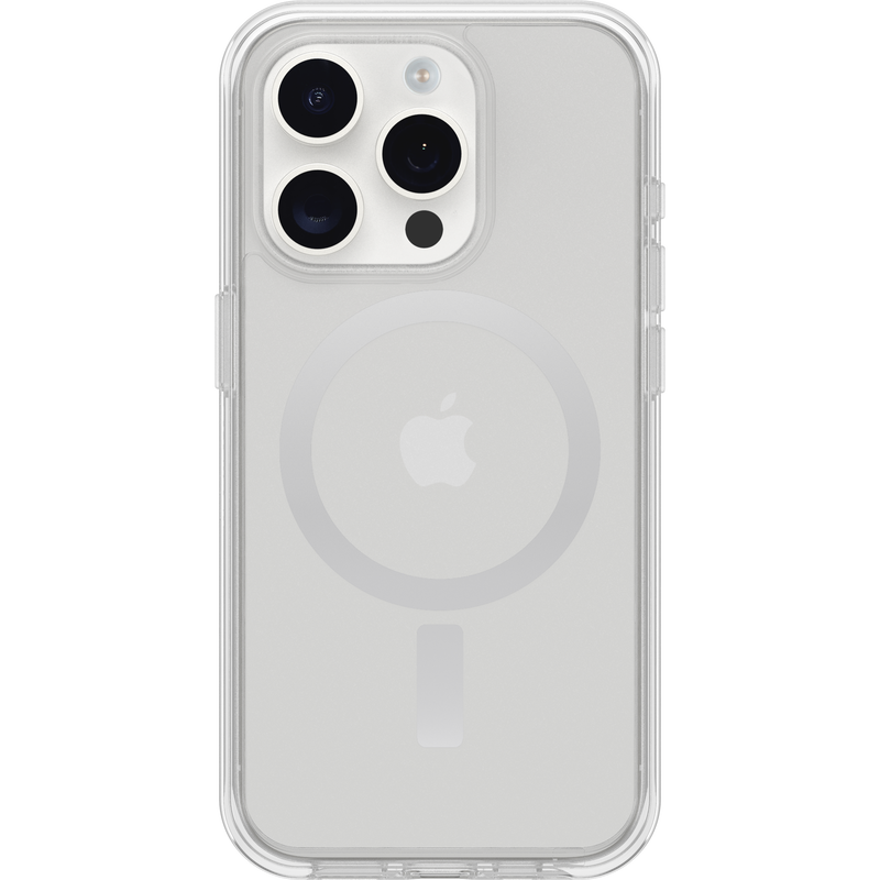 Carcasa OtterBox Symmetry+ Clear Transparente Blanca con MagSafe para iPhone 15 Pro