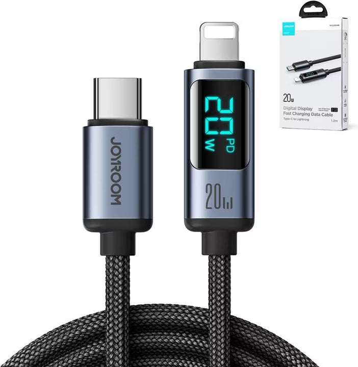 Cable USB-C a Lightning 20W 1.2 m con Pantalla LED Carga Rápida
