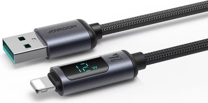 Cable 2.4A USB-A a Lightning con Pantalla Digital 1.2 m