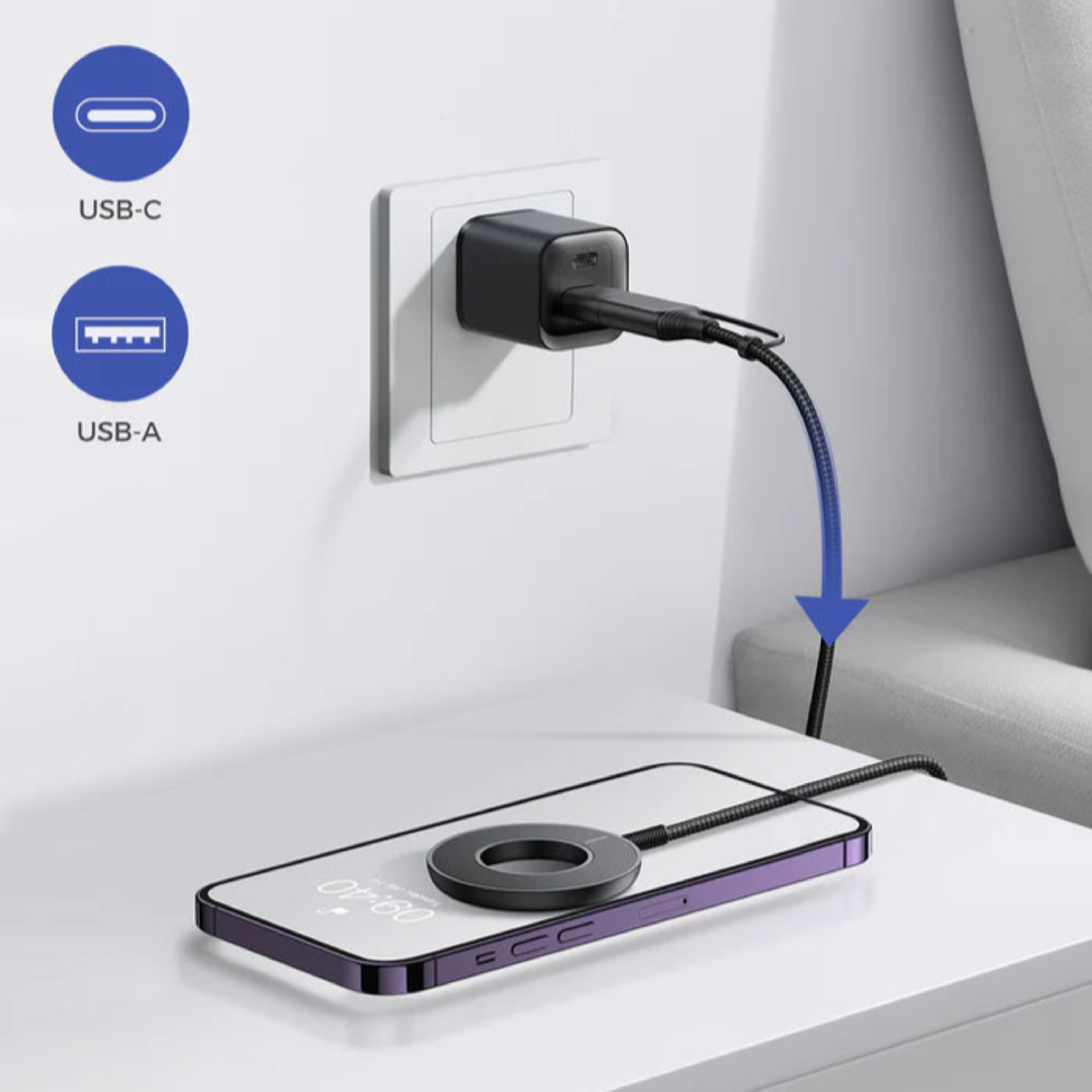 Cargador Inalámbrico Magnético Joyroom 15W USB-C 