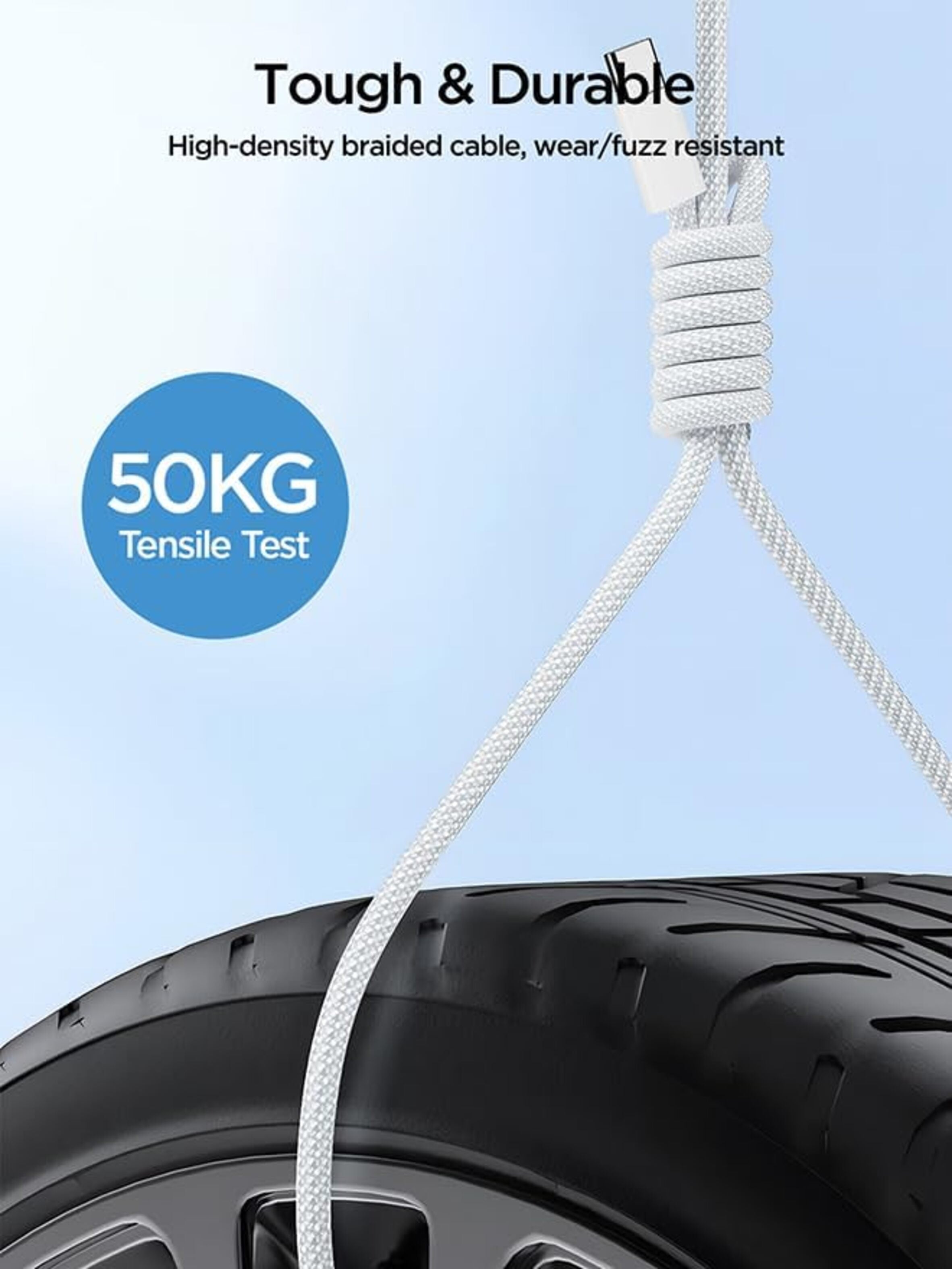 Cable USB-C a USB-C 60W Trenzado Carga Rápida 1 m 