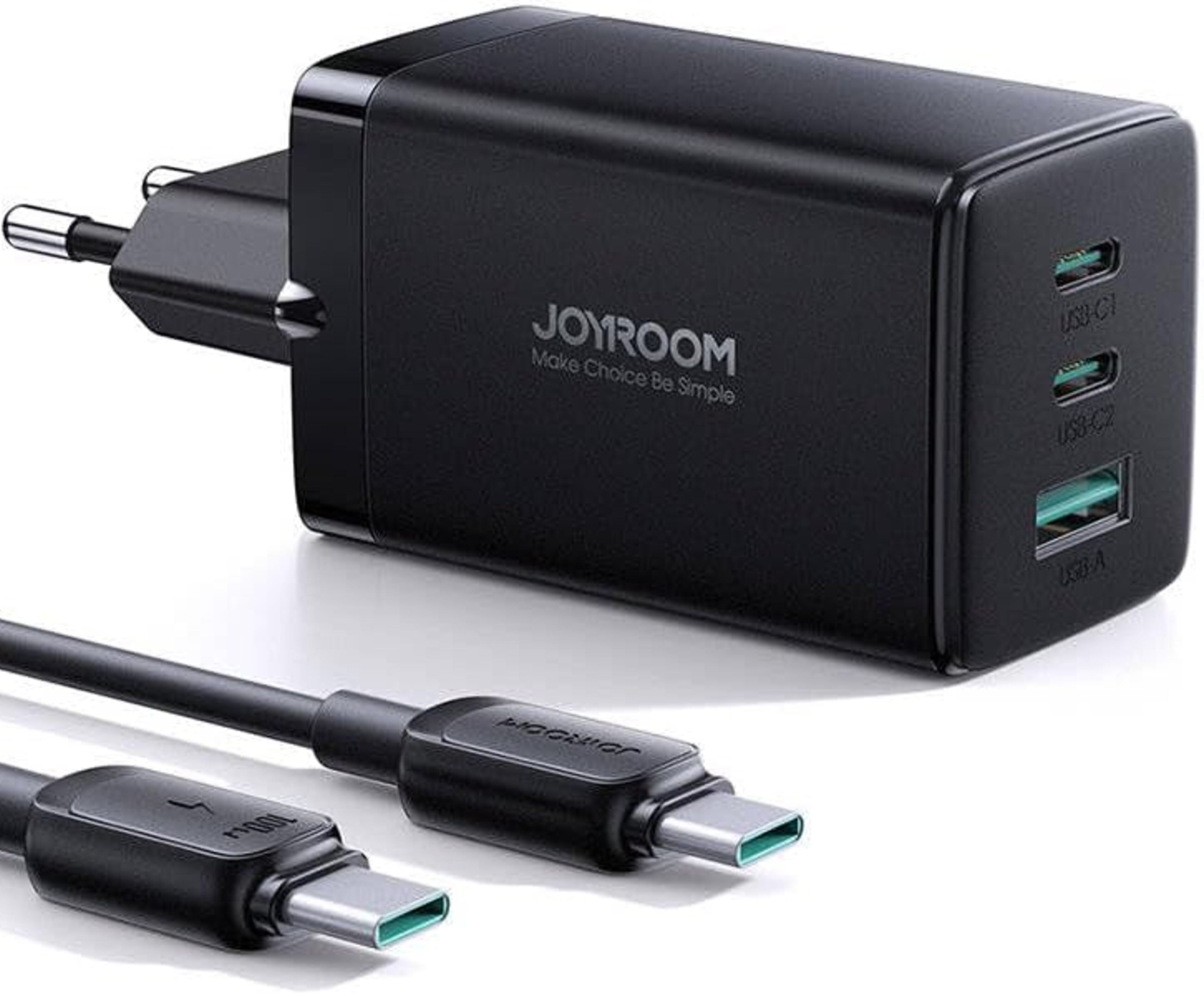 Cargador Joyroom Triple Puerto 65W con Cable 1.2 m 