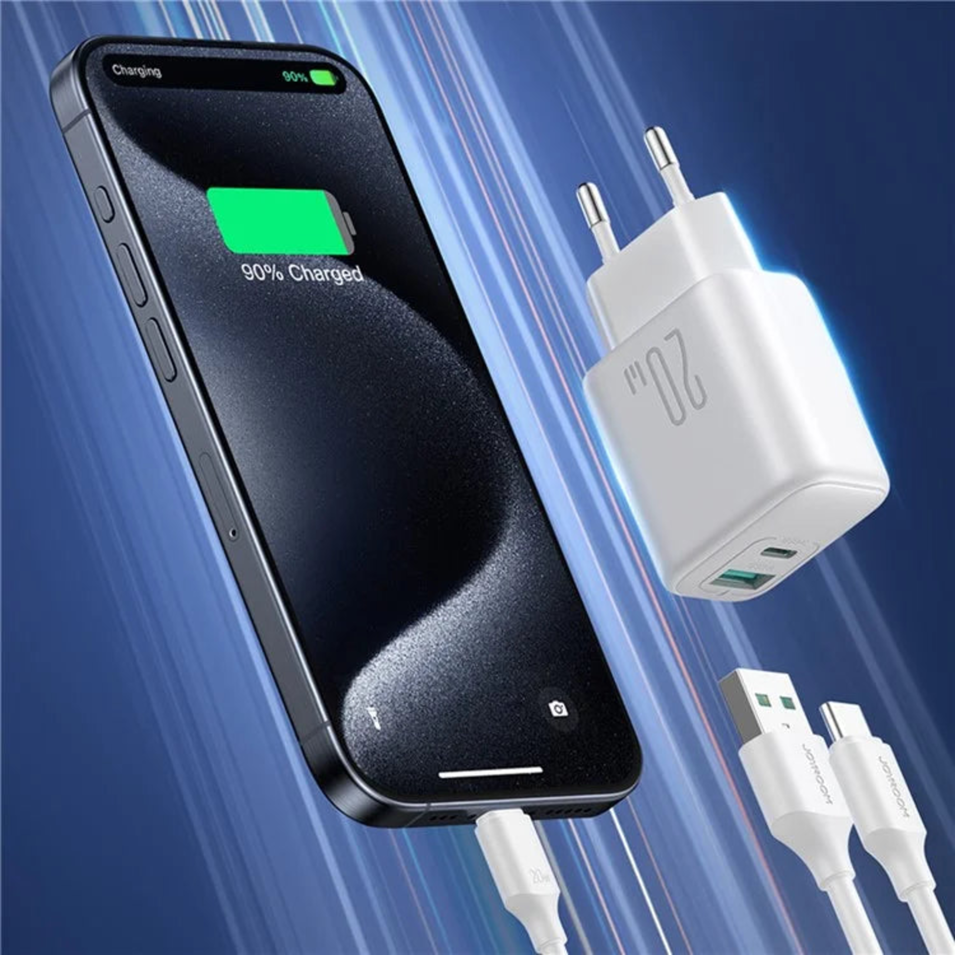 Cargador Joyroom Dual Puerto USB-A + USB-C 20W 