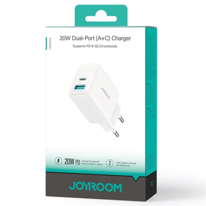Cargador Joyroom Dual Puerto USB-A + USB-C 20W 