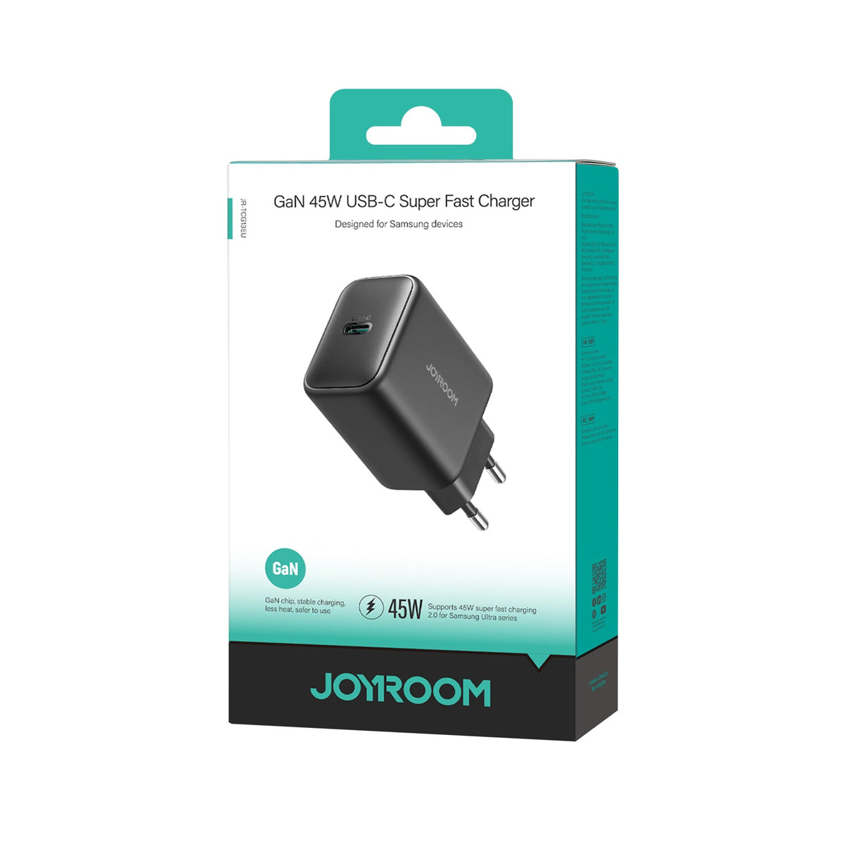 Cargador de pared JOYROOM JR-TCG13EU 45W GaN - Negro