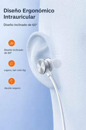 Audífonos In-Ear Jack 3.5 mm Joyroom Silver 