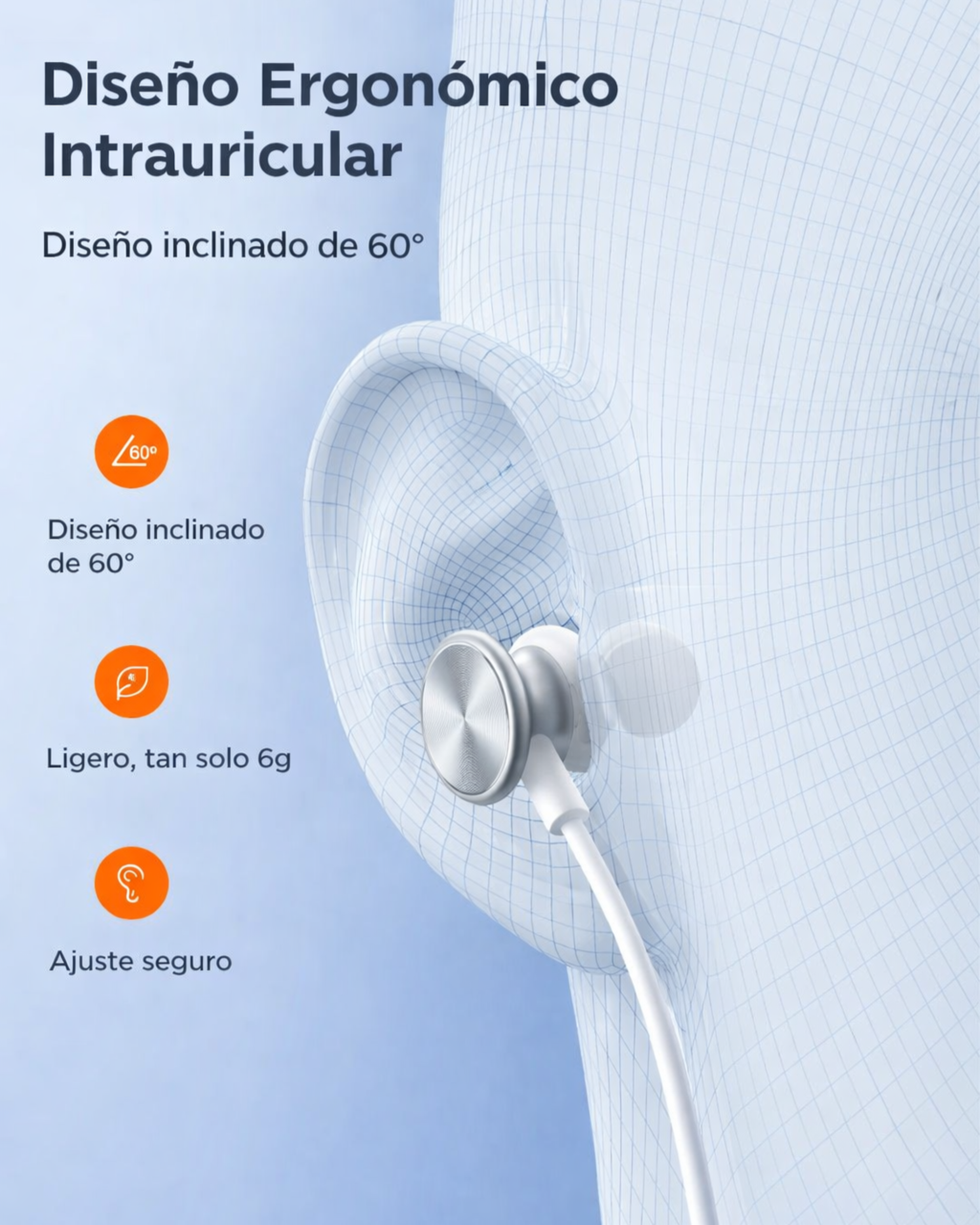 Audífonos In-Ear Jack 3.5 mm Joyroom Silver 
