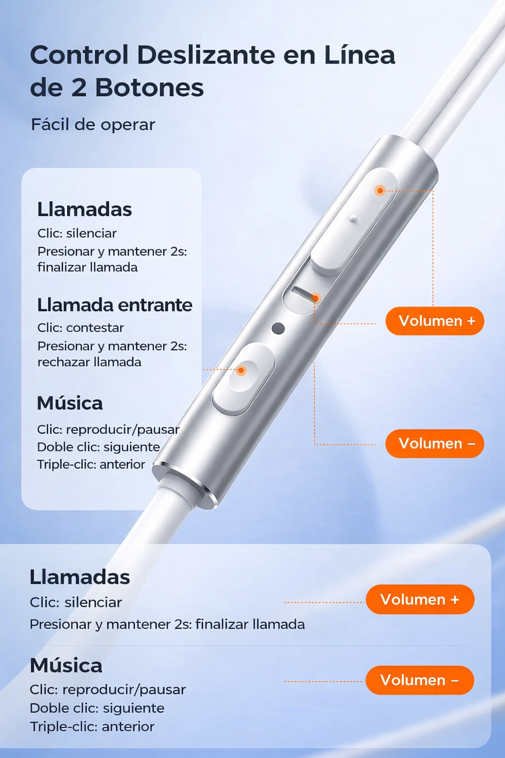 Audífonos In-Ear Jack 3.5 mm Joyroom Silver 