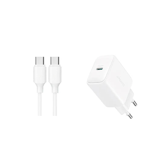 JoyRoom Type C Charger + 1M C Cable - White 20W