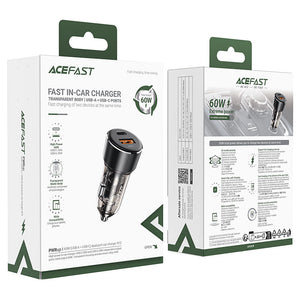 Cargador vehicular ACEFAST B12 60W 2 puertos - Negro