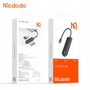 Hub multipuerto McDodo HU-1430 5 puertos - Negro
