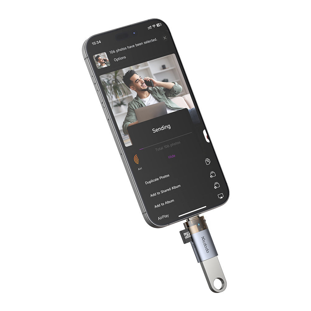 Adaptador McDodo OT-7600 USB-A a USB-C - Negro