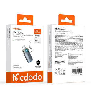 Adaptador McDodo OT-7600 USB-A a USB-C - Negro