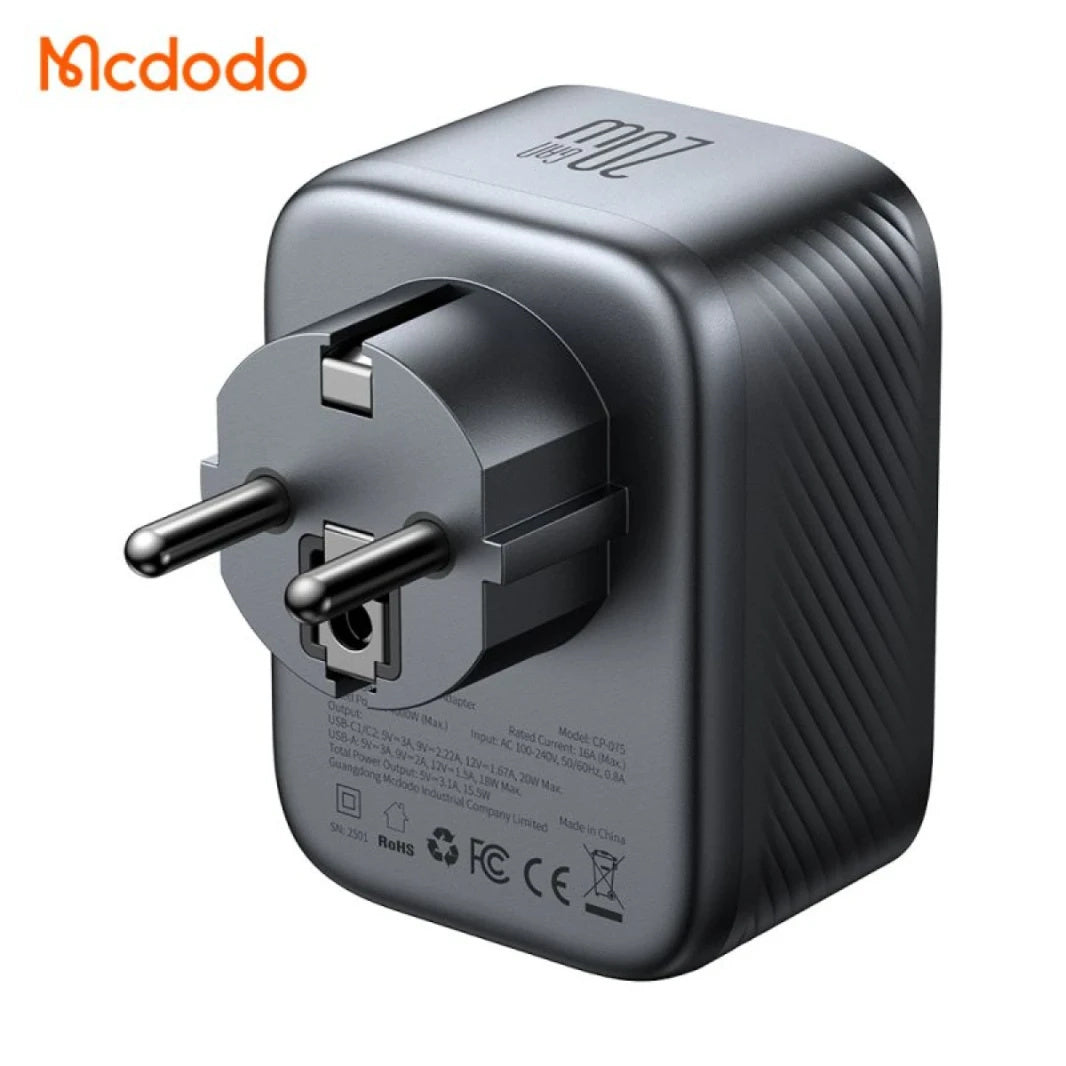 Adaptador de viaje McDodo CP-0750 20W - Negro