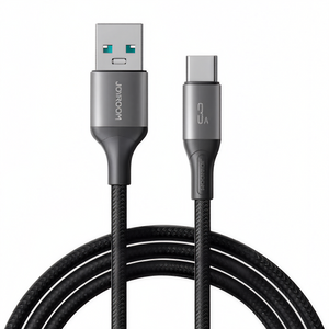 Cable USB-A a USB-C 3A Carga Rápida 1 m Negro 