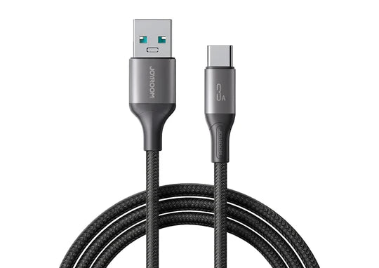Cable USB-A a Tipo-C 3A – 1 m Negro | Carga Rápida y Estilo Compacto