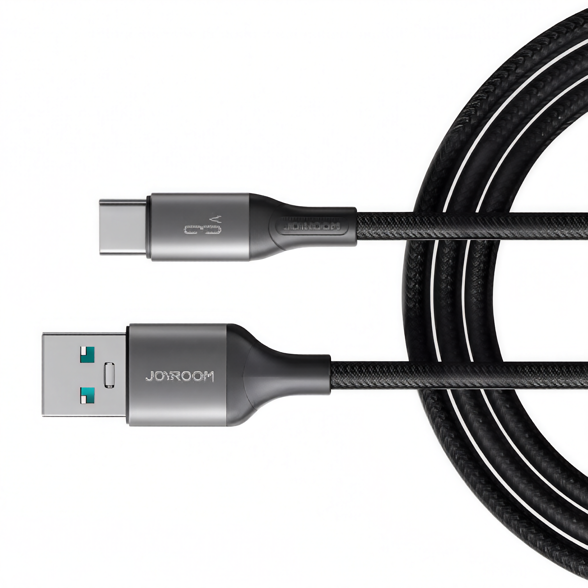 Cable USB-A a USB-C 3A Carga Rápida 1 m Negro 