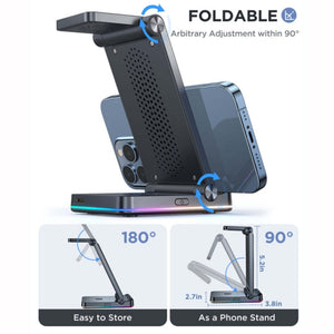 Soporte Joyroom 3-en-1 Plegable con Carga Inalámbrica 15W 