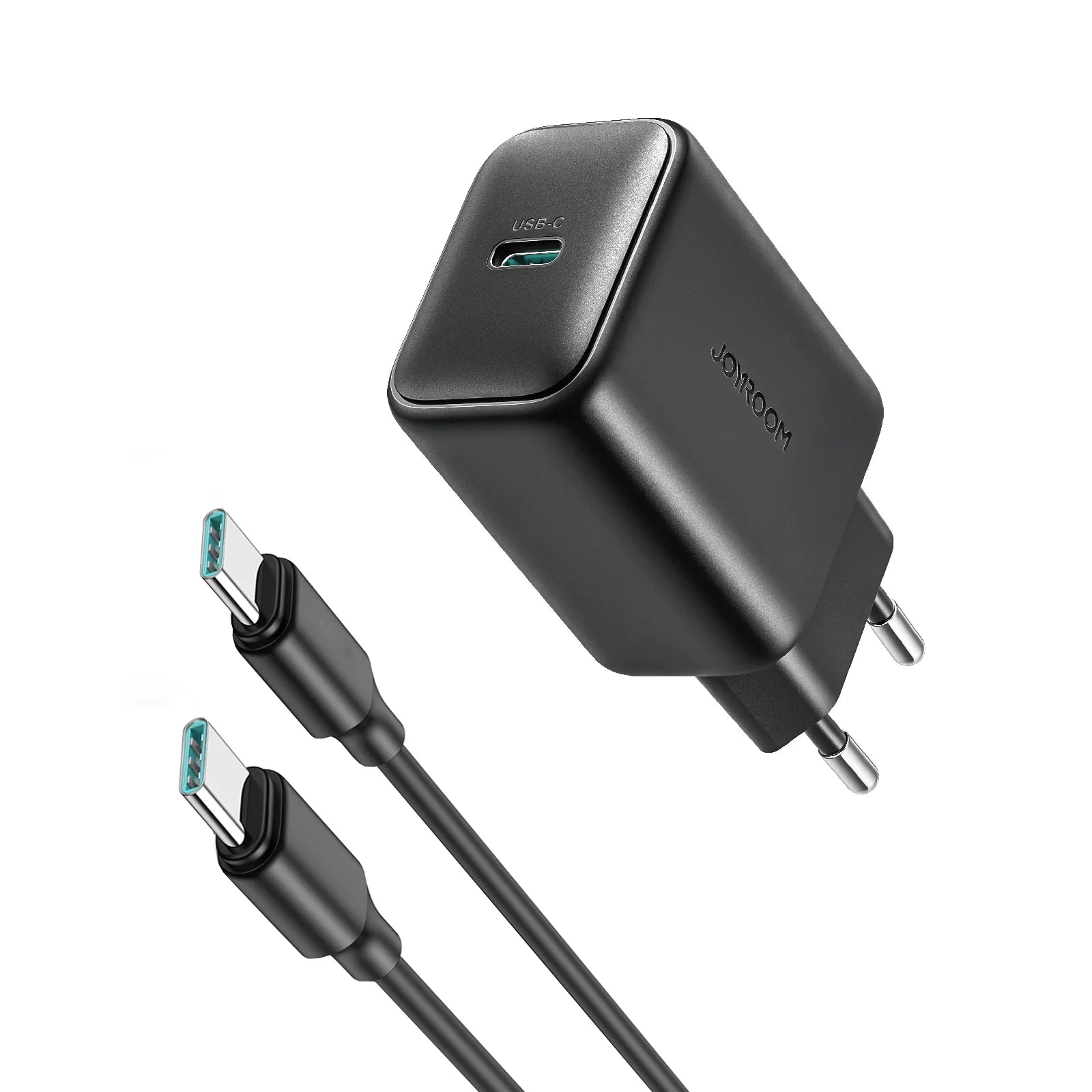 Cargador Rápido 25W USB-C + Cable C a C 1 m – Negro | JR-TCF23
