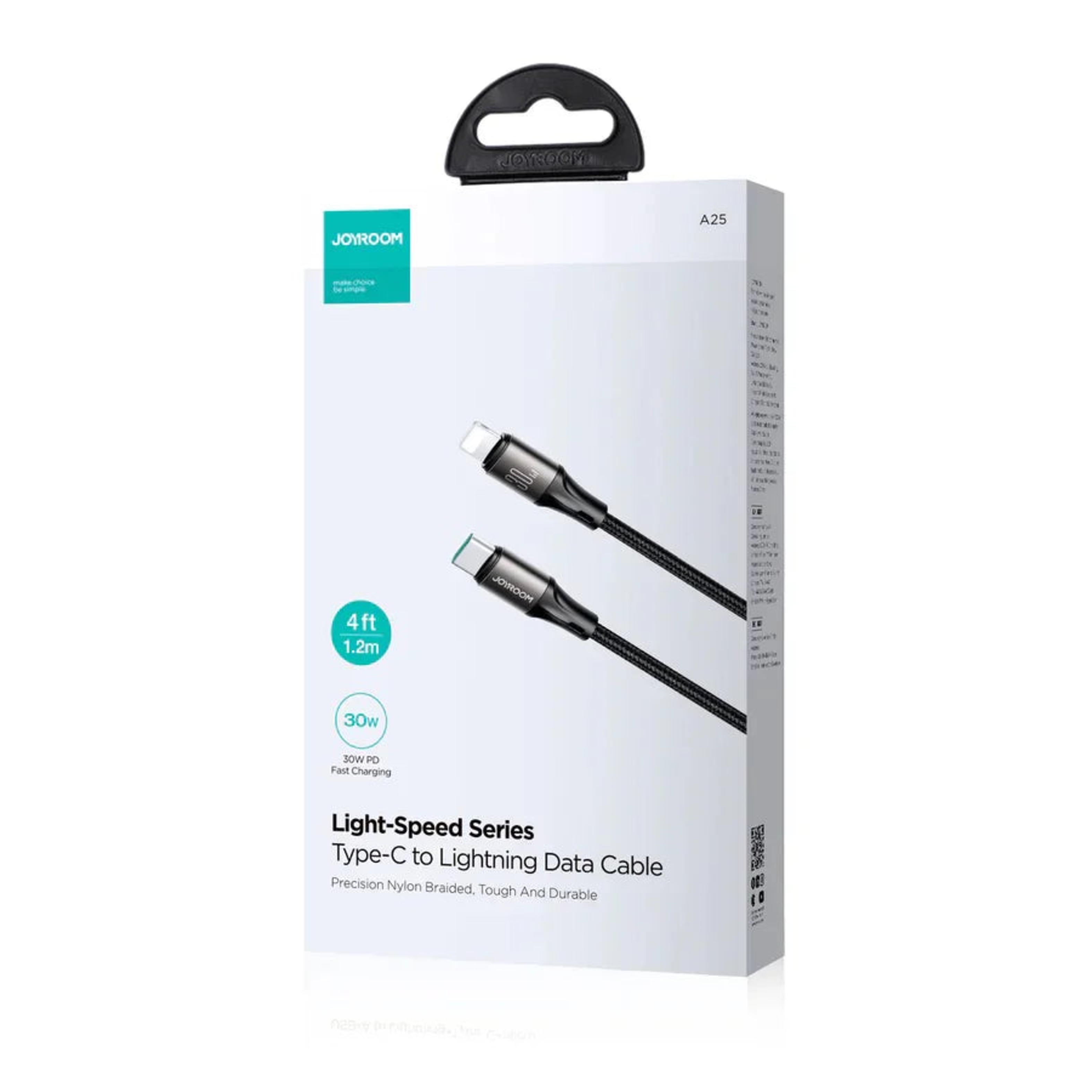 Cable USB-C a Lightning 30W Carga Rápida 1.2 m Negro – Joyroom 