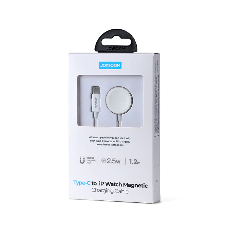Cable de Carga Magnética Blanco para Reloj Inteligente – 1.2 m, Tipo-C