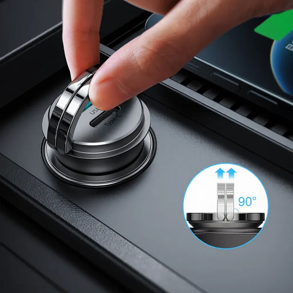 Cargador de Auto Metálico 45W USB + Type-C